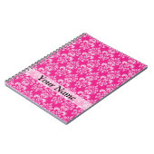 Heißrosa Damastmuster Notizblock (Linke Seite)