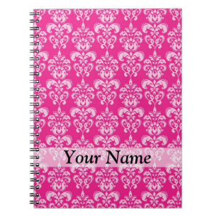 Heißrosa Damastmuster Notizblock