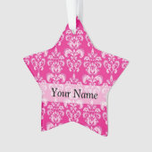 Heißrosa Damastmuster Ornament (Vorderseite)