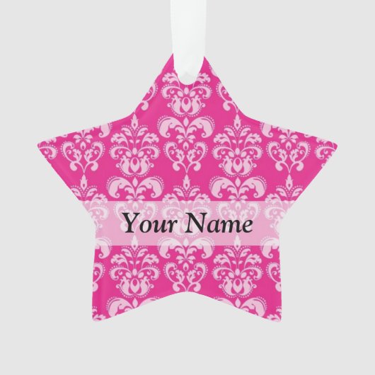 Heißrosa Damastmuster Ornament (Vorderseite)