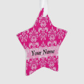 Heißrosa Damastmuster Ornament (Vorderseite)