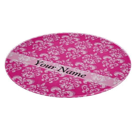 Heißrosa Damastmuster Schneidebrett (Ecke)