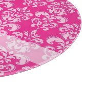 Heißrosa Damastmuster Schneidebrett (Ecke)