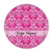 Heißrosa Damastmuster Schneidebrett (Vorderseite)