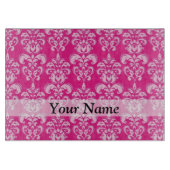 Heißrosa Damastmuster Schneidebrett (Vorderseite)