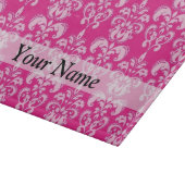 Heißrosa Damastmuster Schneidebrett (Ecke)