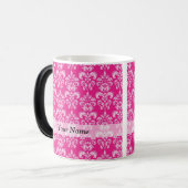 Heißrosa Damastmuster Verwandlungstasse (Vorderseite Links)