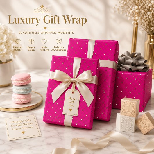 Heißrosa Diamant-Geschenkpapier Geschenkpapier