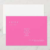 Heißrosa einfache Text-only-Hochzeit Save-the-Date Save The Date (Vorne/Hinten)