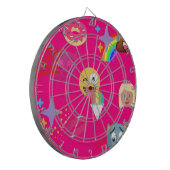 heißrosa Emoji Dartscheibe (Vorderseite Links)