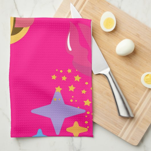 heißrosa Emoji Handtuch (Viertel Falte)