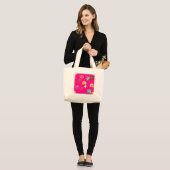 heißrosa Emoji Jumbo Stoffbeutel (Vorderseite (Model))