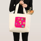 heißrosa Emoji Jumbo Stoffbeutel (Vorderseite (Produkt))
