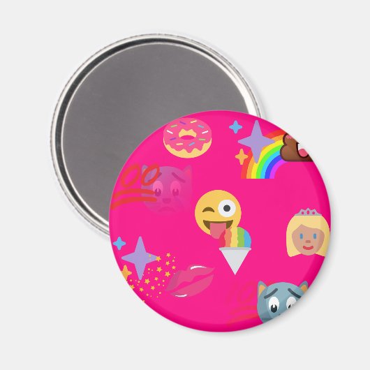 heißrosa Emoji Magnet (Vorderseite/Rückseite)