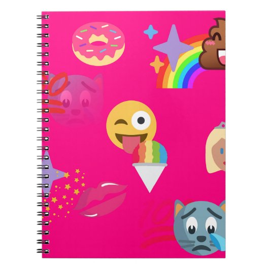 heißrosa Emoji Notizblock (Vorderseite)