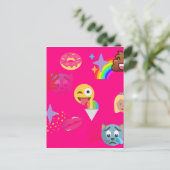 heißrosa Emoji Postkarte (Stehend Vorderseite)
