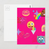 heißrosa Emoji Postkarte (Vorne/Hinten)
