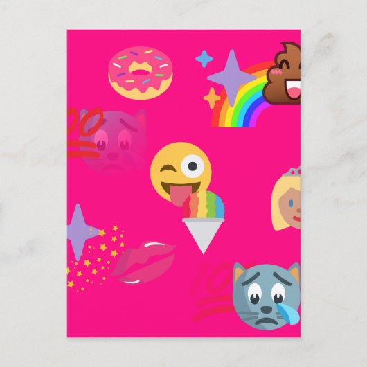heißrosa Emoji Postkarte (Vorderseite)