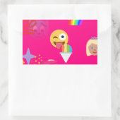 heißrosa Emoji Rechteckiger Aufkleber (Tasche)