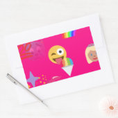 heißrosa Emoji Rechteckiger Aufkleber (Umschlag)