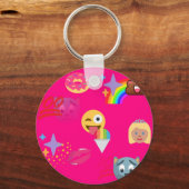 heißrosa Emoji Schlüsselanhänger (Vorderseite)