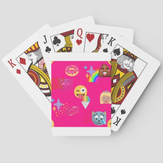 heißrosa Emoji Spielkarten (Rückseite)