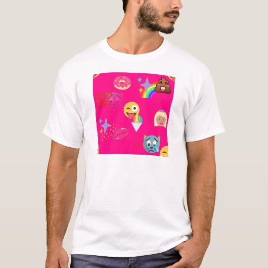 heißrosa Emoji T-Shirt (Vorderseite)