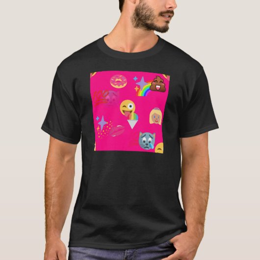 heißrosa Emoji T-Shirt (Vorderseite)