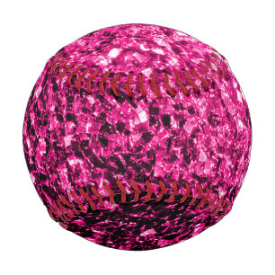Heißrosa falscher Glitter funkelt Bling Baseball
