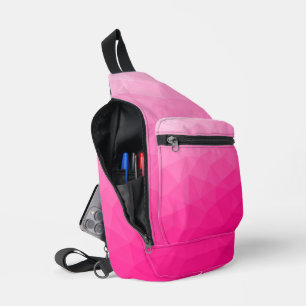 Heißrosa Farbverlauf geometrisches Maschenmuster Crossbody Bag
