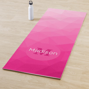 Heißrosa Farbverlauf Geometrisches Mesh-Muster Mon Yogamatte