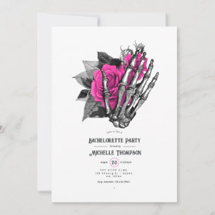 Heißrosa florale gotische Junggesellinnenparty zum Einladung