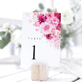 Heißrosa florale Hochzeitstischnummern