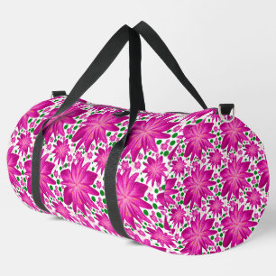 Heißrosa florales nahtloses Muster Duffle Bag