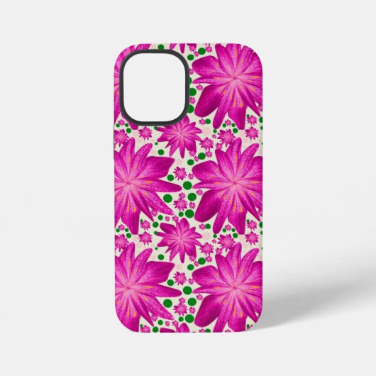 Heißrosa florales nahtloses Muster iPhone Hülle (Rückseite)
