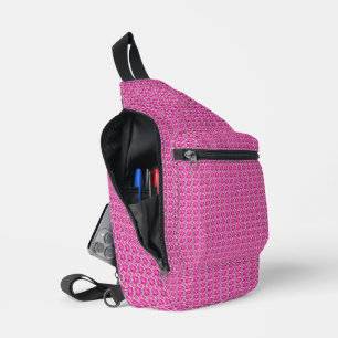 Heißrosa florales nahtloses Muster mit Tupfen Crossbody Bag