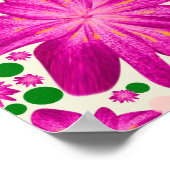 Heißrosa florales nahtloses Muster Poster (Ecke)