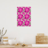 Heißrosa florales nahtloses Muster Poster (Küche)