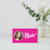 Heißrosa Foto QR Code Haarstudio Visitenkarte (Stehend Vorderseite)