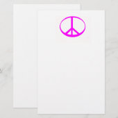 Heißrosa Friedenszeichen Briefpapier (Vorne/Hinten)