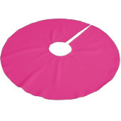 Heißrosa Fuchsien Baumskirt Polyester Weihnachtsbaumdecke (Schrägansicht)