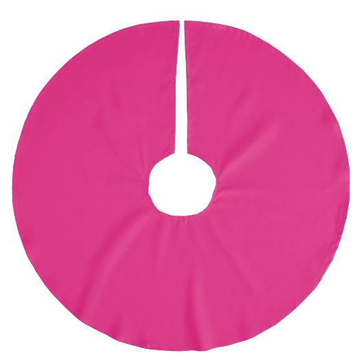 Heißrosa Fuchsien Baumskirt Polyester Weihnachtsbaumdecke (Vorderseite)