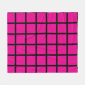 Heißrosa gefärbtes Quadratmuster mit schwarzen Rän Fleecedecke (Vorderseite (Horizontal))