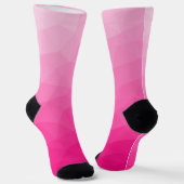 Heißrosa geometrisches Netz-Muster Monogramm Socken (Gewinkelt)