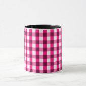 Heißrosa Gingham-Muster Tasse (Zentrum)