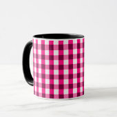 Heißrosa Gingham-Muster Tasse (Vorderseite Links)