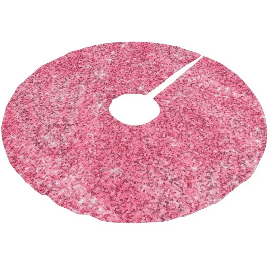 Heissrosa Glitzer Weihnachtszauberer Sparkor Polyester Weihnachtsbaumdecke (Schrägansicht)