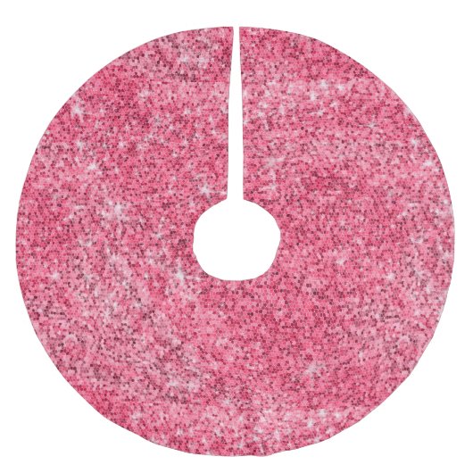 Heissrosa Glitzer Weihnachtszauberer Sparkor Polyester Weihnachtsbaumdecke (Vorderseite)