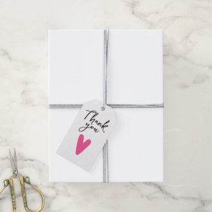 Heißrosa Herz Muster Danke Geschenkanhänger