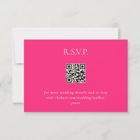 Heißrosa Hochzeits-QR-Code Modern (Vorderseite)